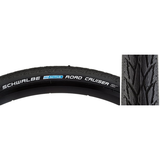 26" Bike Tyre Clincher Schwalbe Road Cruiser Wire 26X1.75" Black/Reflex
